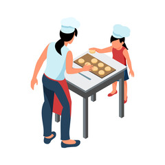 Sticker - Cooking Isometric Illustration