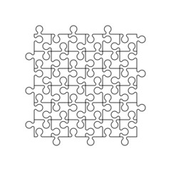 Fototapete - Puzzle background pattern. Many step circle business card. A lot of piece flat puzzle presentation. Section compare service banner. illustration puzzle template color shape. Abstract Background