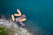 Black Lake (Crno jezero) is a lake in the Municipality of Žabljak in northern Montenegro. Top view of boats.