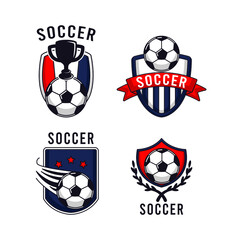 Wall Mural - Simple soccer football logo design template