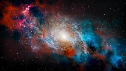 Wall Mural - space flight moving through universe galaxies stars and nebulae