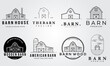 set bundle barn, warehouse logo vector illustration design graphic, farm, ranch