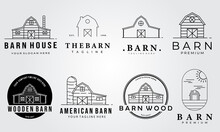 Set Bundle Barn, Warehouse Logo Vector Illustration Design Graphic, Farm, Ranch