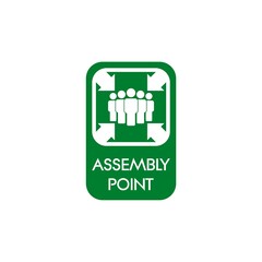 Sticker - Fire assembly point sign isolated on white background