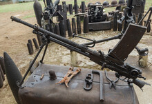 An Old Japanese T99 Light Machine Gun Sits Rusting Outside Goa Jepang (Japanese Cave), Biak, West Papua.