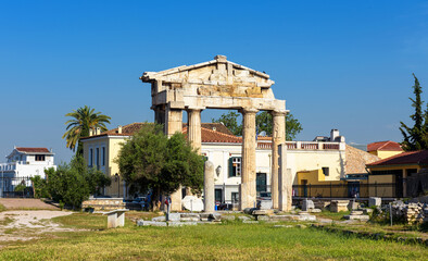 Wall Mural - Ancient Greek ruins in Roman Agora, Athens, Greece, Europe