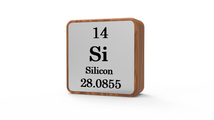 Wall Mural - 3d Silicon Element Sign. Stock İmage
