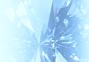 Wall Mural - Beautiful 3D Rendered Shiny Diamond in Brilliant Cut on Black Background , Crystal Background