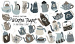 © Marettamaa - 24 Winter Teapot Hand-drawn Clipart
