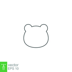 animal, bear head shape icon outline style. Teddy bear simple avatar character. Soft baby toy face logo for animal cat cartoon. Vector illustration. design on white background. EPS 10 