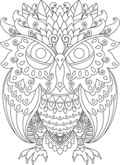 Wall Mural - owl mandala design for coloring page print