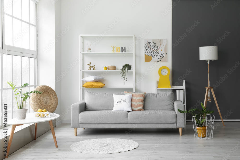 Interior of stylish living room