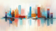 Abstract modern painting of skyline