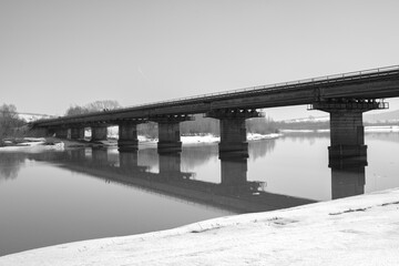  bridge over the river in winter