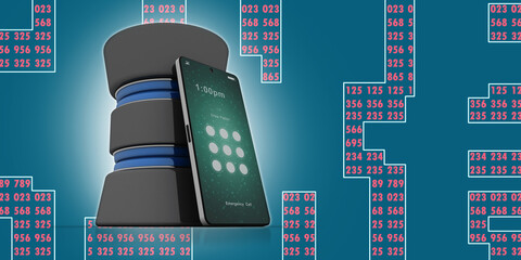 Poster - 3d rendering mobile phone data

