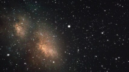 Wall Mural - slow flight to a distant glowing galaxy through many stars and constellations. billions of stars in 