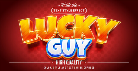 Editable text style effect - Lucky Guy text style theme.