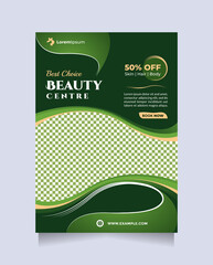 Wall Mural - beauty center service concept flyer and brochure template with a4 size. concept of professional hair