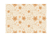 Pastel Brown Floral Seamless Pattern