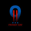 USA Patriot Day banner with high rise towers of New York along with twin tower world trade center. Minimal Design.