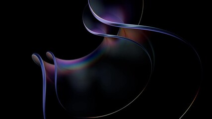 Fototapete - Modern glass-based 3d render. Abstract background with soft reflections and dispersion effect. Modern digital looped video.