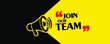© selim - join our team sign on white background