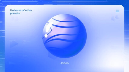 Aufkleber - 3D information about another planet. Motion. Electronic animation with folder and name of another planet. Electronic model of model from another galaxy