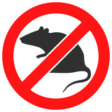 Fototapeta Psy - Stop rat vector illustration. Flat illustration iconic design of stop rat, isolated on a white background.