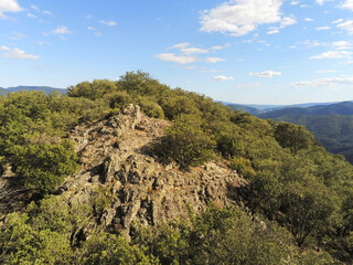 Wall Mural - Paysage de montagne dans les Cévennes, vue aérienne