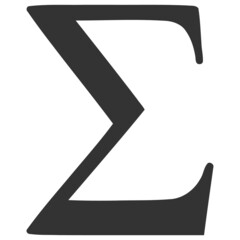 Sigma Greek letter vector illustration. Flat illustration iconic design of Sigma Greek letter, isolated on a white background.