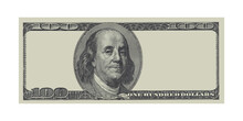 One hundred dollars USA bill mockup with empty side area