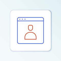 Poster - Line Create account screen icon isolated on white background. Colorful outline concept. Vector