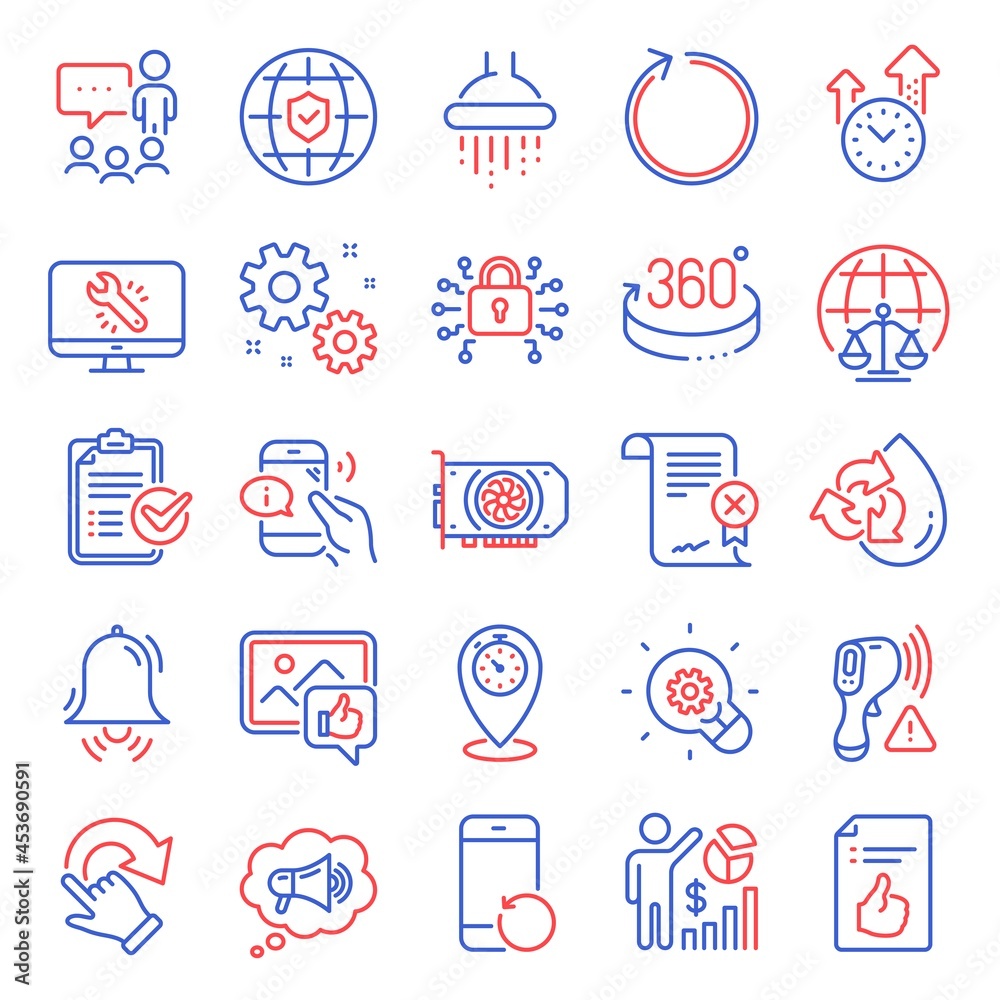 Technology Uncertain Icon Technology icons set. Included icon as Timer, Electronic thermometer ...