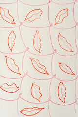 Canvas Print - pattern with lips