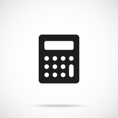 Poster - Vector calculator icon. Black symbol silhouette isolated on modern gradient background