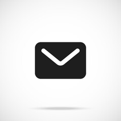 Poster - Vector envelope icon. Black symbol silhouette isolated on modern gradient background
