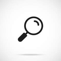 Poster - vector magnifying glass icon. black symbol silhouette isolated on modern gradient background