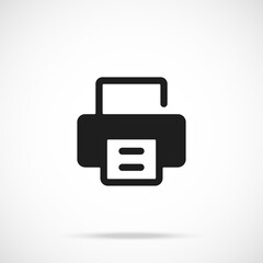 Aufkleber - Vector printer icon. Black symbol silhouette isolated on modern gradient background