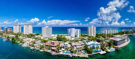 Sticker - City with condominium and beach in Boca Raton, Florida