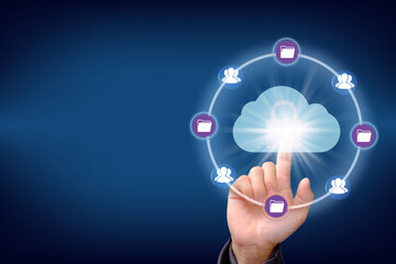 Poster - Cloud Computing Technology Internet Storage Network Concept And a large database big data Through internet technology