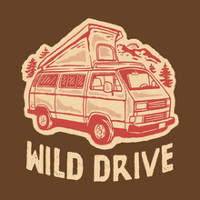 Wild Drive Van Illustration