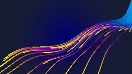 Poster - Floating ribbon wavy line abstract graphic background