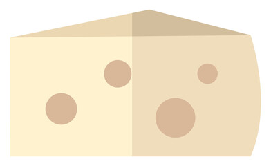 Wall Mural - Cheese with holes, icon illustration, vector on white background