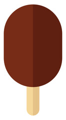 Poster - Chocolate ice cream on a stick, icon illustration, vector on white background