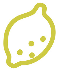 Poster - Yellow lemon, icon illustration, vector on white background