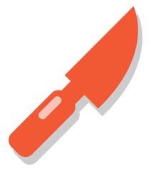 Wall Mural - Red knife, icon illustration, vector on white background