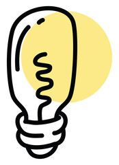 Canvas Print - Arbitrary light bulb, icon illustration, vector on white background