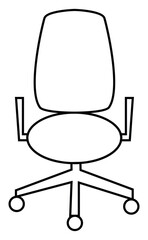 Sticker - White office chair, icon illustration, vector on white background