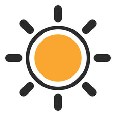 Sticker - Yellow sun, icon illustration, vector on white background