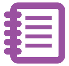 Purple Wired Notebook, Icon Illustration, Vector On White Background